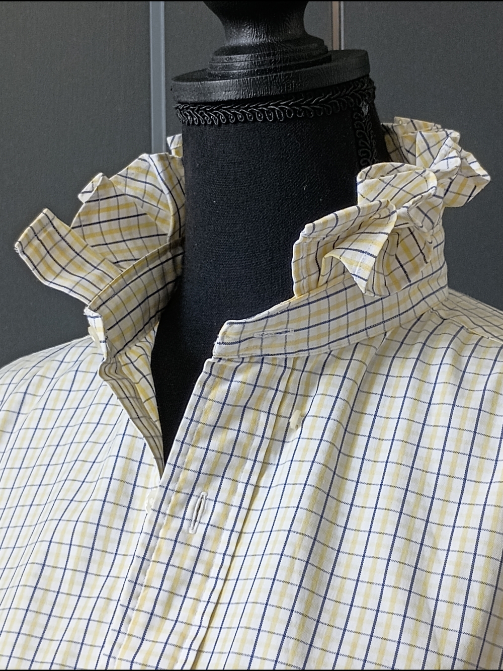 Upcycled Women's Ralph Lauren Ruffled Collar Shirt #053 - Picture 3 of 10